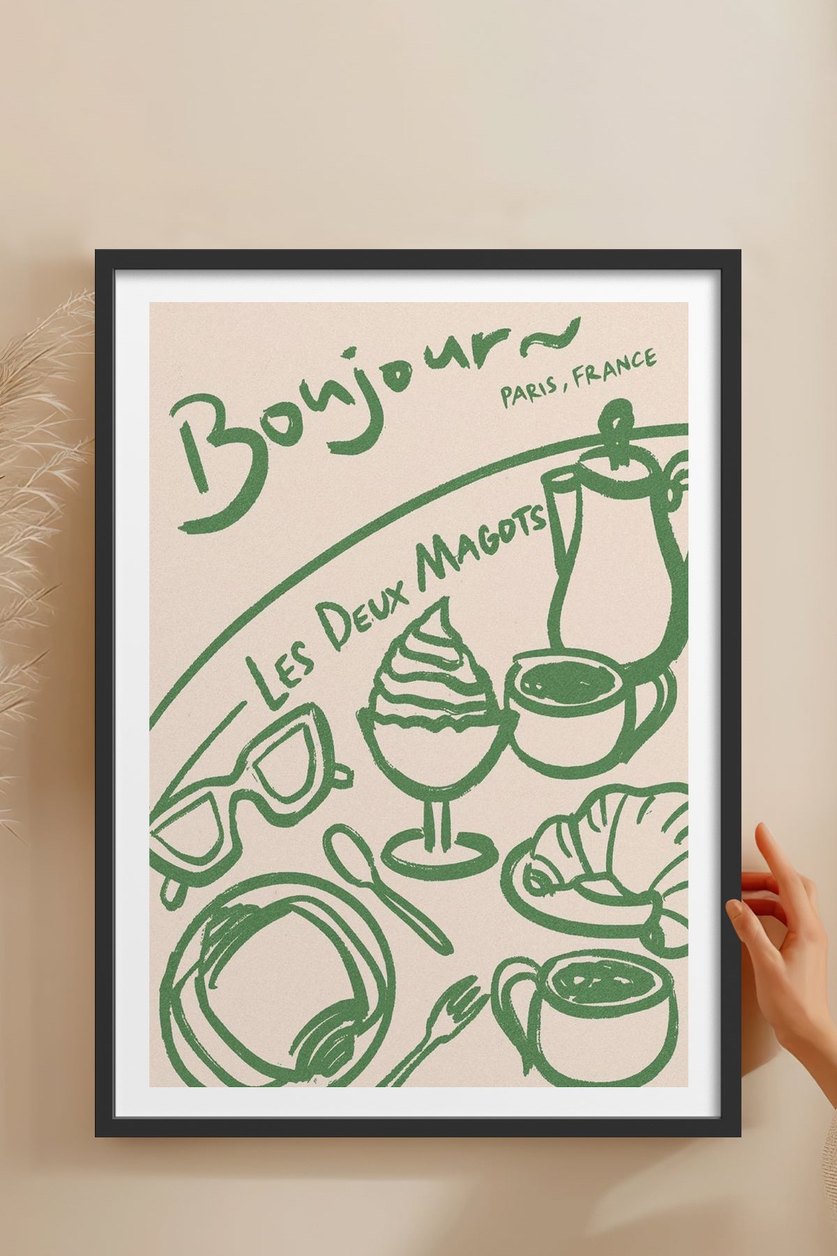 HOMEPACK Ahşap Çerçeveli Tablo Çerçeveli Poster Sanatsal Modern Duvar Dekoru TK-877