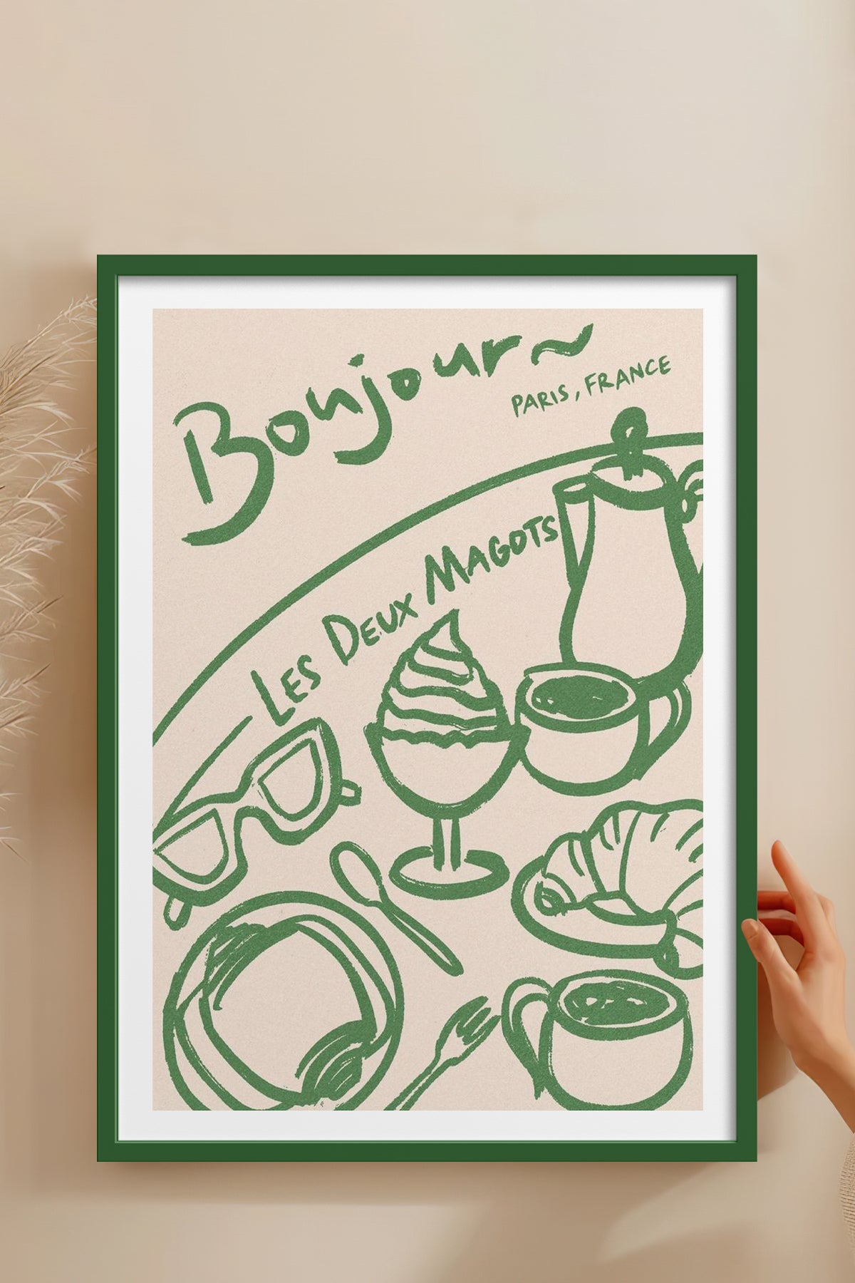 HOMEPACK Ahşap Çerçeveli Tablo Çerçeveli Poster Sanatsal Modern Duvar Dekoru TK-877