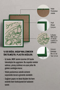 HOMEPACK Ahşap Çerçeveli Tablo Çerçeveli Poster Sanatsal Modern Duvar Dekoru TK-877