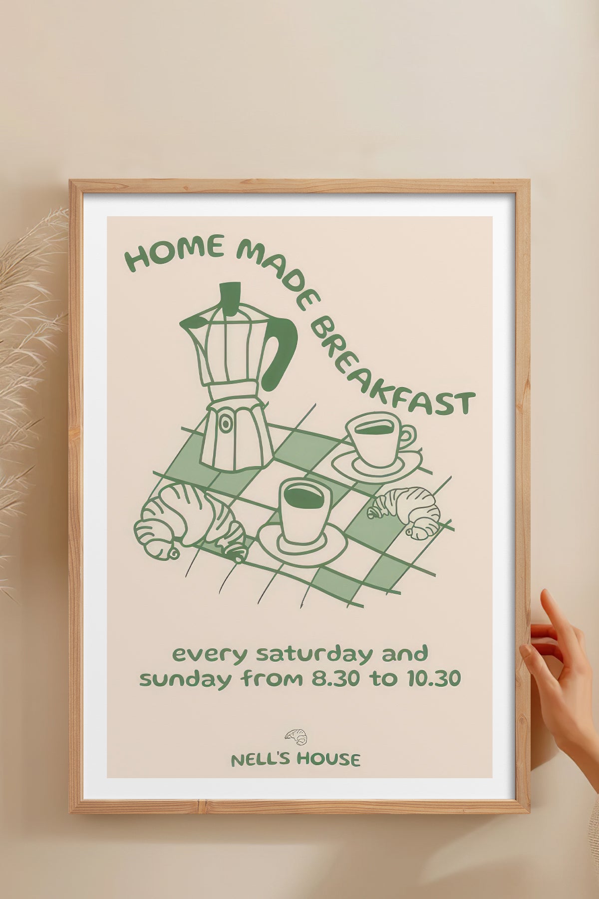 HOMEPACK Ahşap Çerçeveli Tablo Çerçeveli Poster Sanatsal Modern Duvar Dekoru TK-878