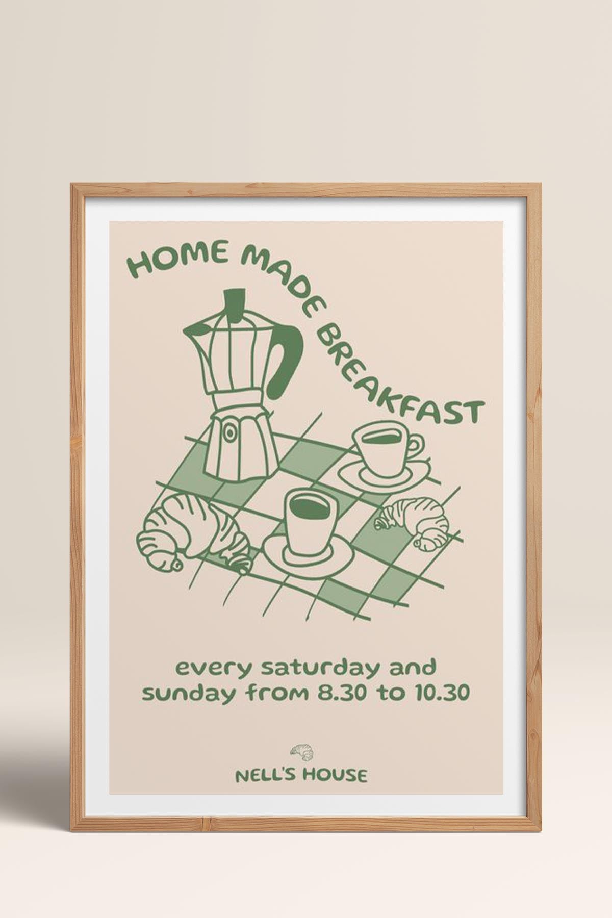 HOMEPACK Ahşap Çerçeveli Tablo Çerçeveli Poster Sanatsal Modern Duvar Dekoru TK-878