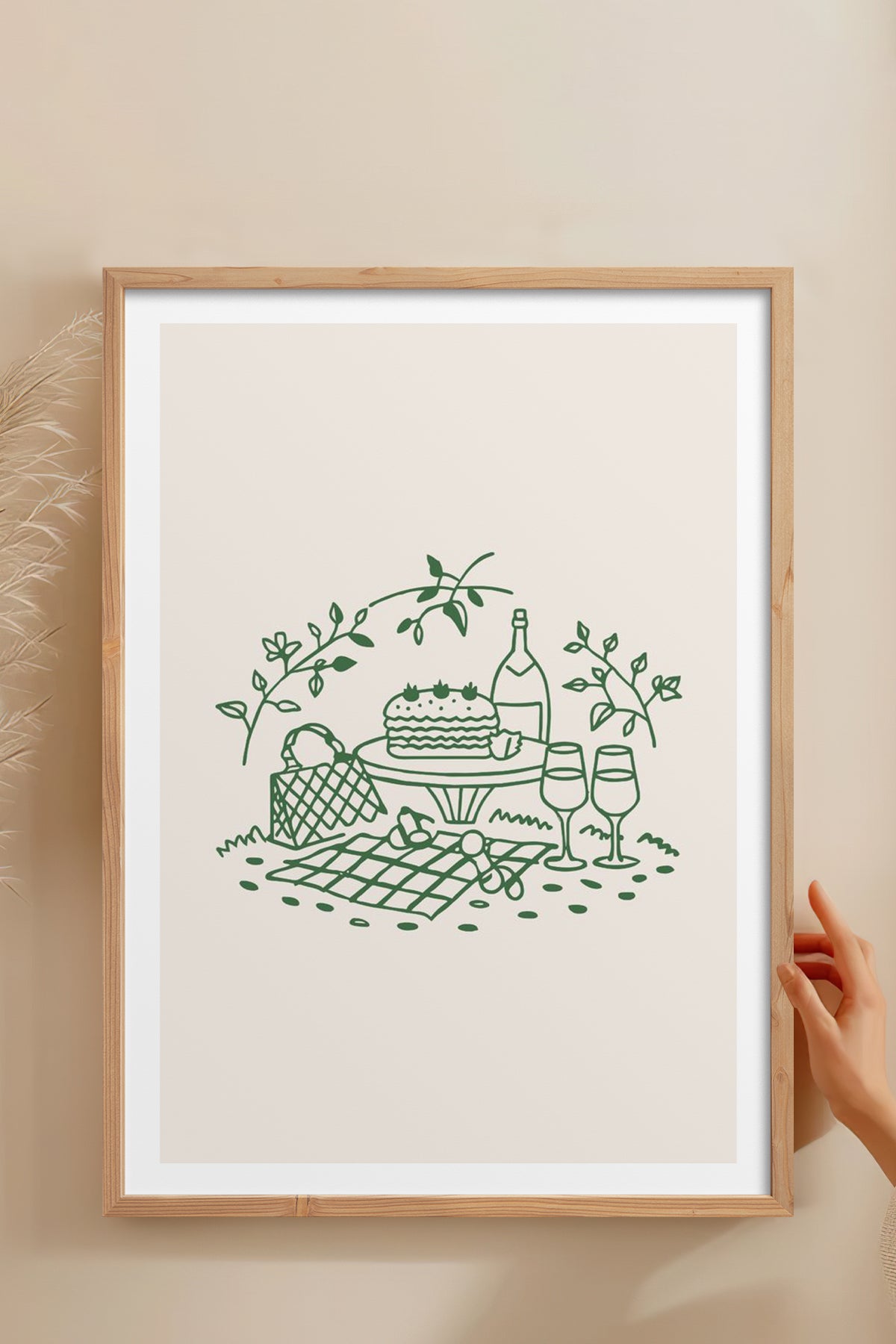 HOMEPACK Ahşap Çerçeveli Tablo Çerçeveli Poster Sanatsal Modern Duvar Dekoru TK-879