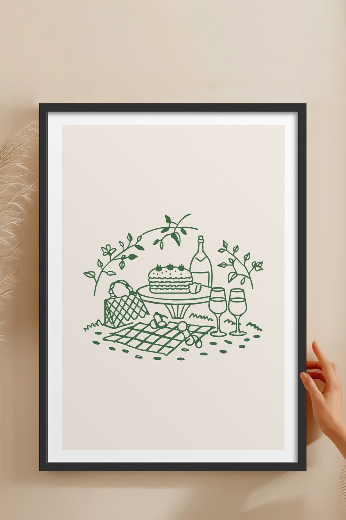 HOMEPACK Ahşap Çerçeveli Tablo Çerçeveli Poster Sanatsal Modern Duvar Dekoru TK-879