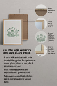HOMEPACK Ahşap Çerçeveli Tablo Çerçeveli Poster Sanatsal Modern Duvar Dekoru TK-879