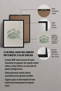 HOMEPACK Ahşap Çerçeveli Tablo Çerçeveli Poster Sanatsal Modern Duvar Dekoru TK-879