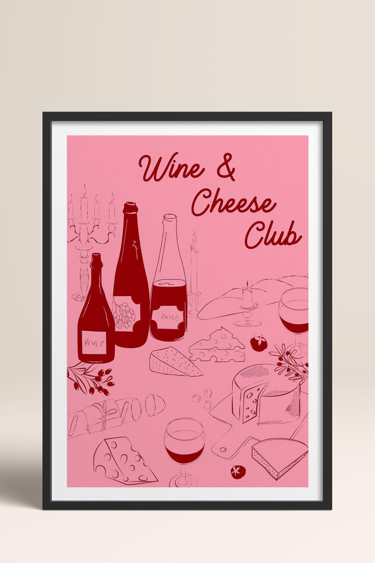 HOMEPACK Ahşap Çerçeveli Tablo Çerçeveli Poster Sanatsal Modern Duvar Dekoru TK-884