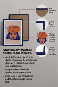 HOMEPACK Ahşap Çerçeveli Tablo Çerçeveli Poster Sanatsal Modern Duvar Dekoru TK-887