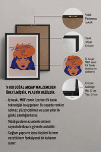 HOMEPACK Ahşap Çerçeveli Tablo Çerçeveli Poster Sanatsal Modern Duvar Dekoru TK-887