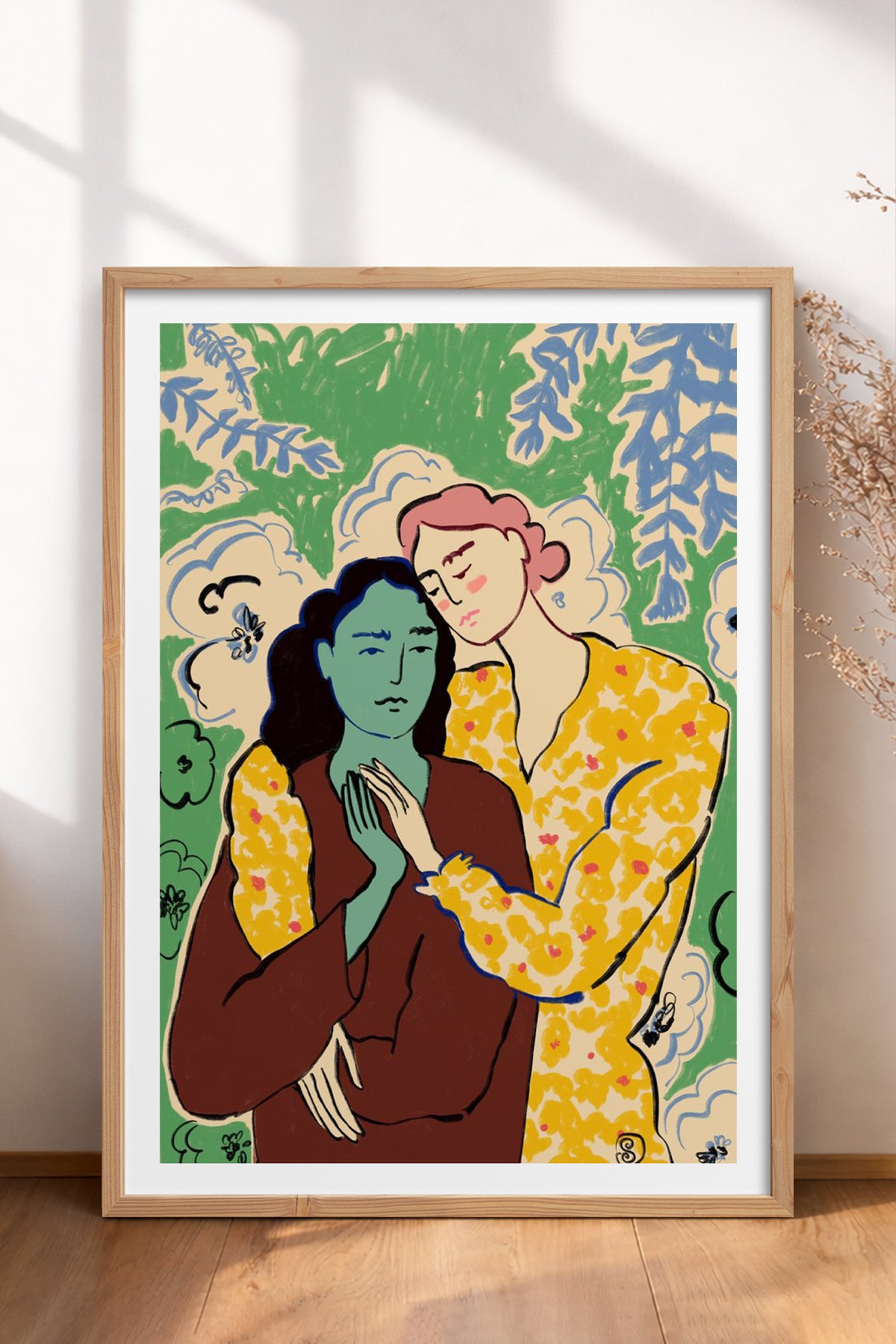 HOMEPACK Ahşap Çerçeveli Tablo Çerçeveli Poster Sanatsal Modern Duvar Dekoru TK-888