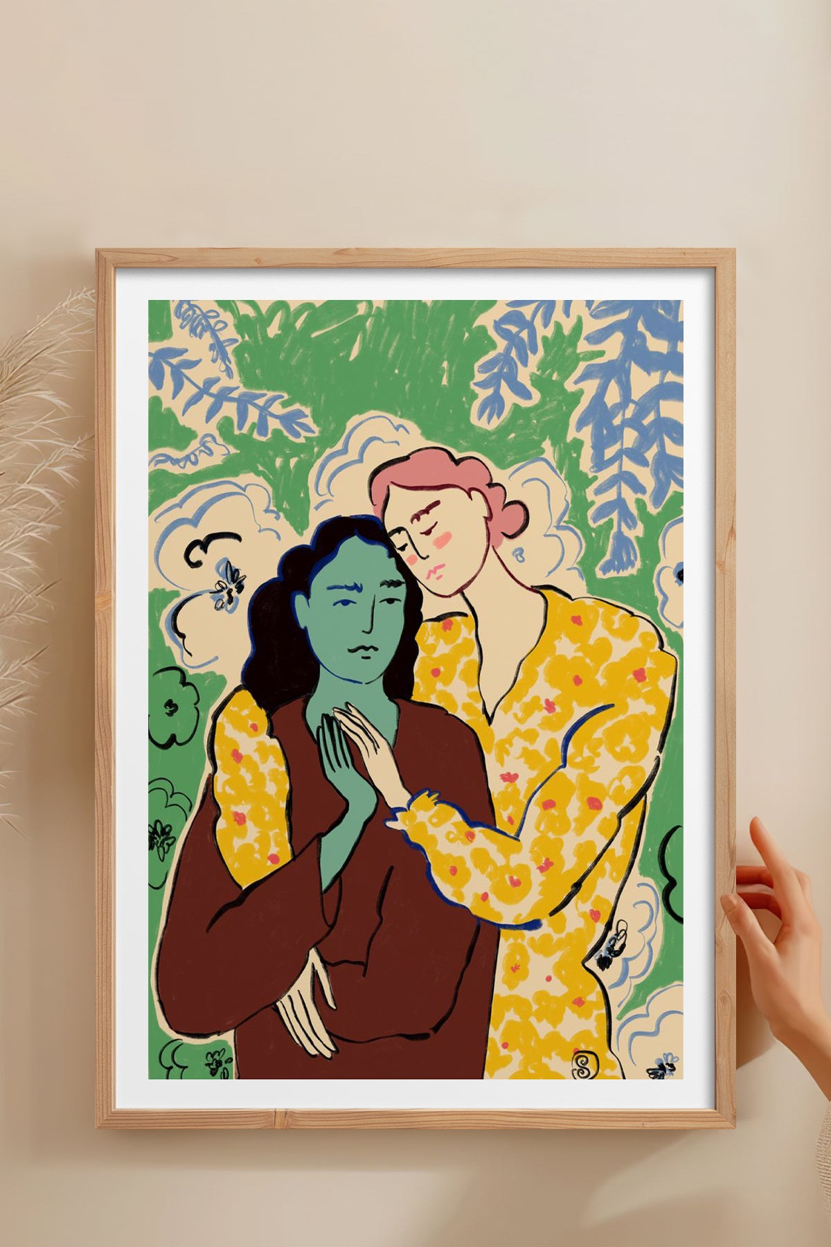 HOMEPACK Ahşap Çerçeveli Tablo Çerçeveli Poster Sanatsal Modern Duvar Dekoru TK-888