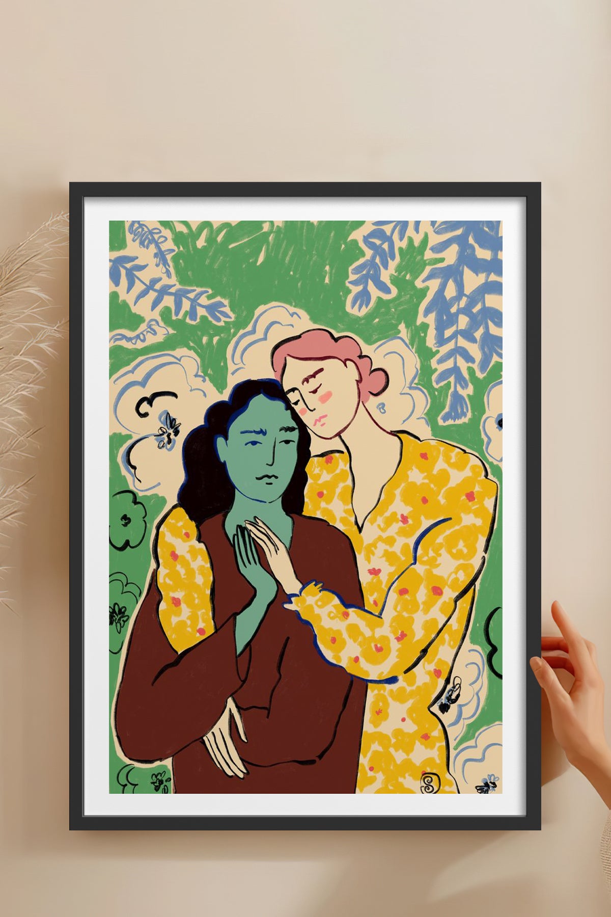 HOMEPACK Ahşap Çerçeveli Tablo Çerçeveli Poster Sanatsal Modern Duvar Dekoru TK-888