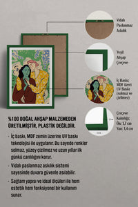 HOMEPACK Ahşap Çerçeveli Tablo Çerçeveli Poster Sanatsal Modern Duvar Dekoru TK-888