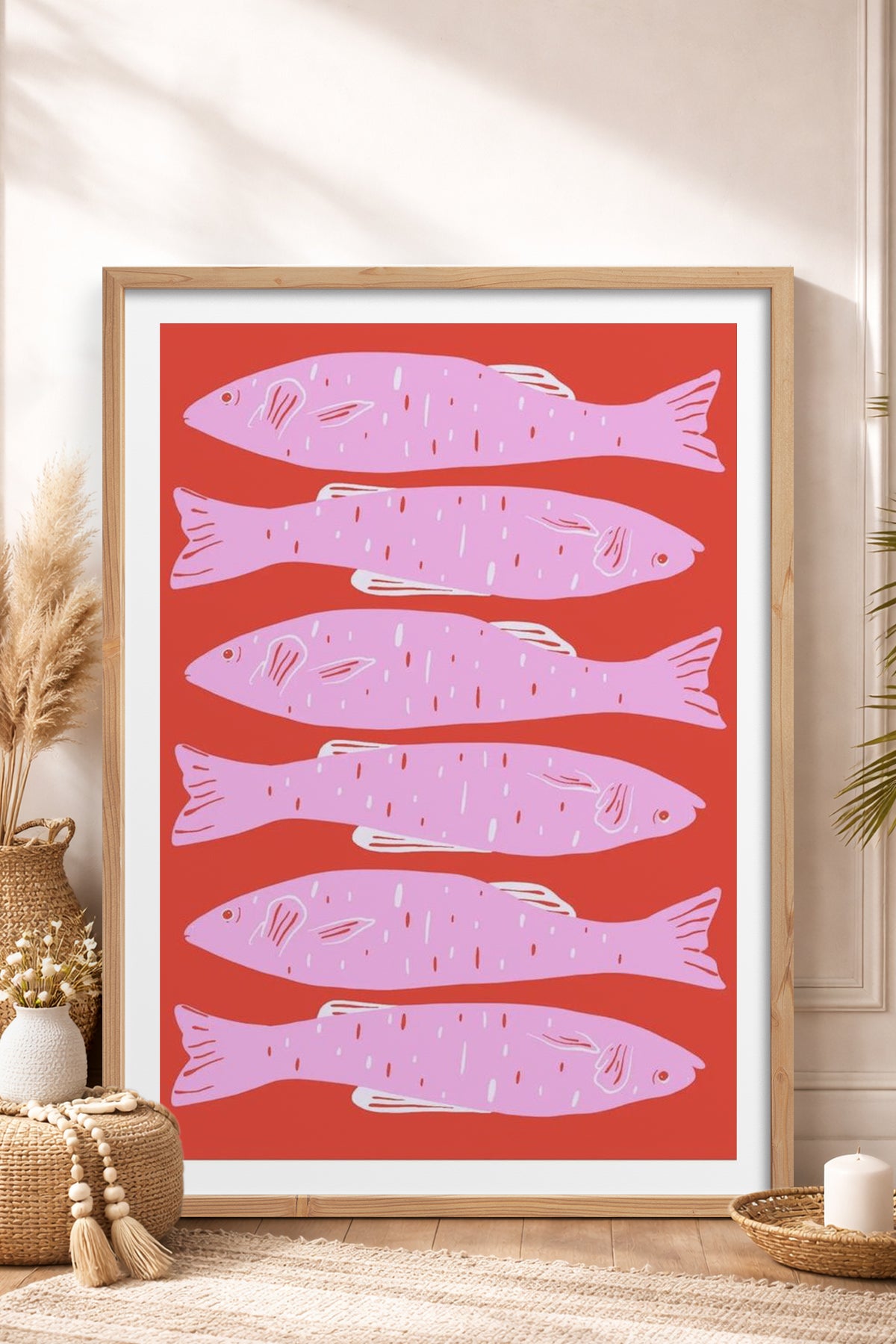 HOMEPACK Ahşap Çerçeveli Tablo Çerçeveli Poster Sanatsal Modern Duvar Dekoru TK-890
