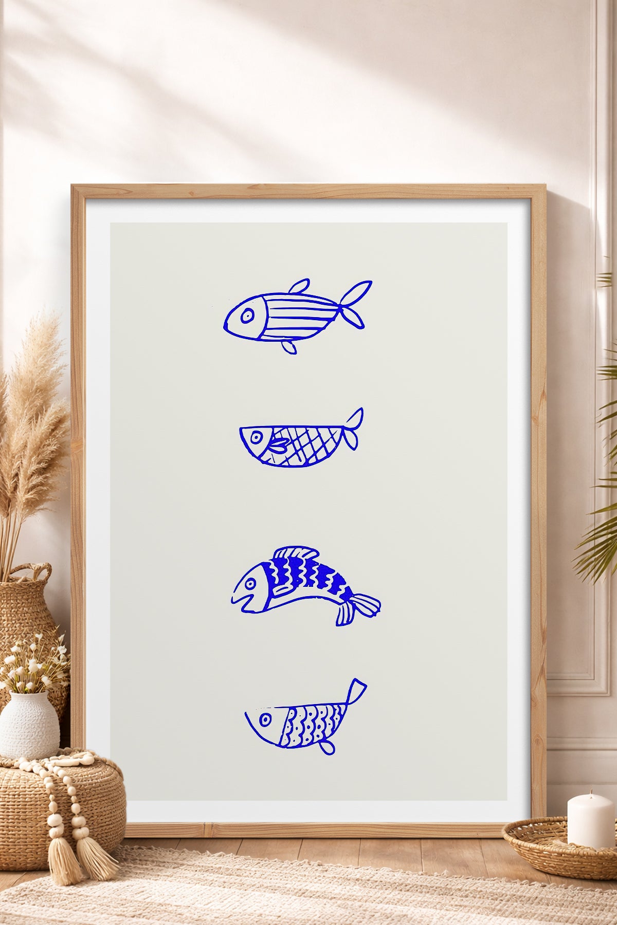 HOMEPACK Ahşap Çerçeveli Tablo Çerçeveli Poster Sanatsal Modern Duvar Dekoru TK-892