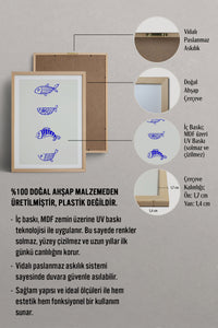 HOMEPACK Ahşap Çerçeveli Tablo Çerçeveli Poster Sanatsal Modern Duvar Dekoru TK-892