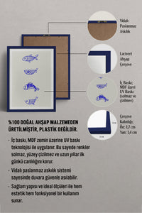 HOMEPACK Ahşap Çerçeveli Tablo Çerçeveli Poster Sanatsal Modern Duvar Dekoru TK-892