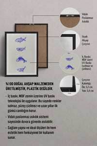 HOMEPACK Ahşap Çerçeveli Tablo Çerçeveli Poster Sanatsal Modern Duvar Dekoru TK-892