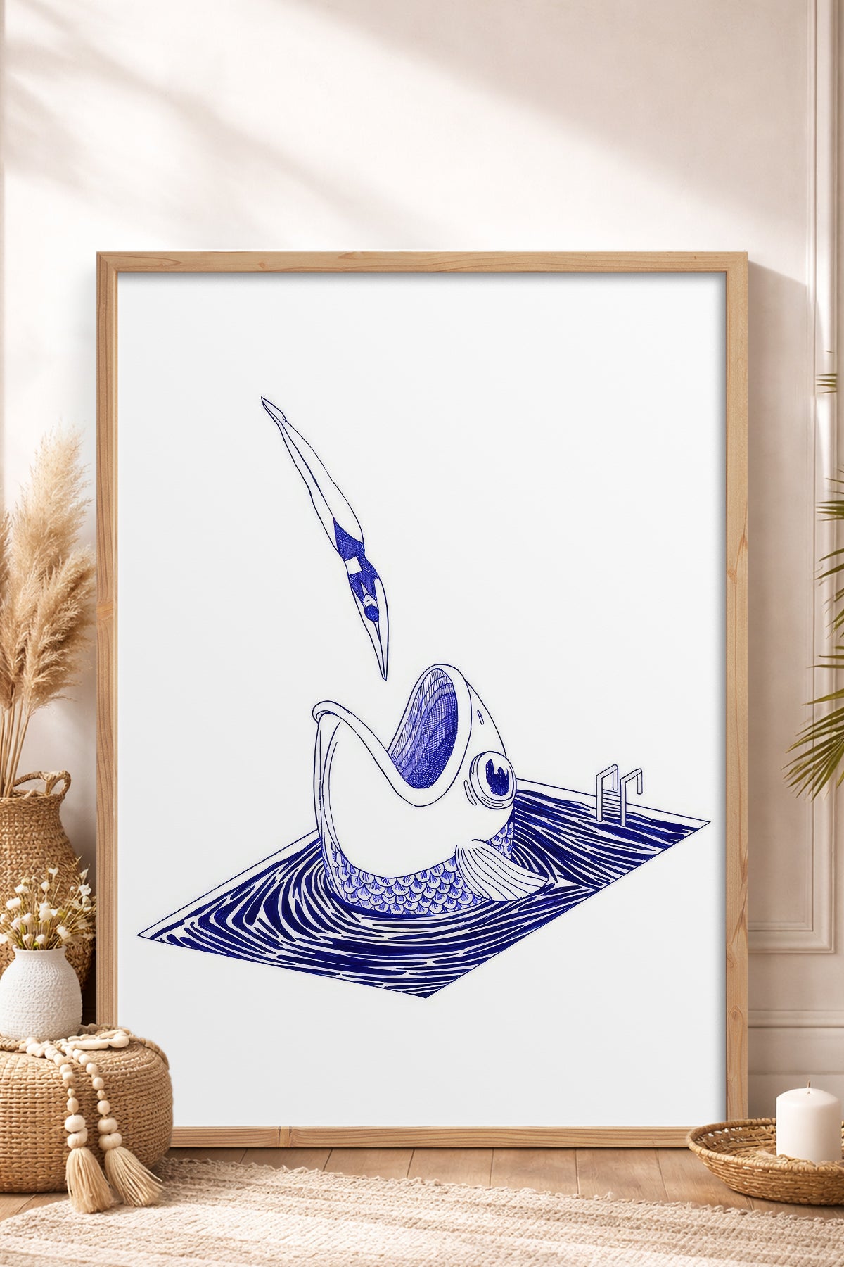HOMEPACK Ahşap Çerçeveli Tablo Çerçeveli Poster Sanatsal Modern Duvar Dekoru TK-898