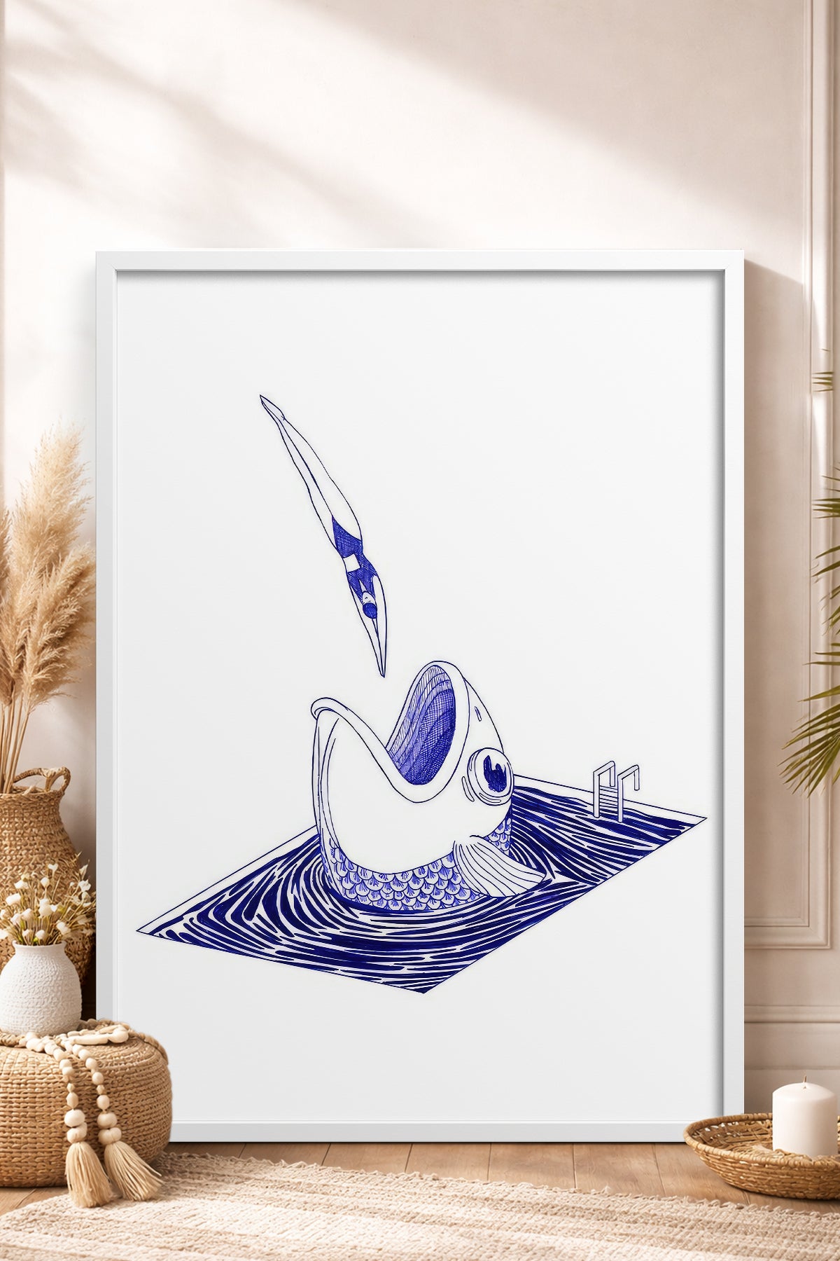 HOMEPACK Ahşap Çerçeveli Tablo Çerçeveli Poster Sanatsal Modern Duvar Dekoru TK-898