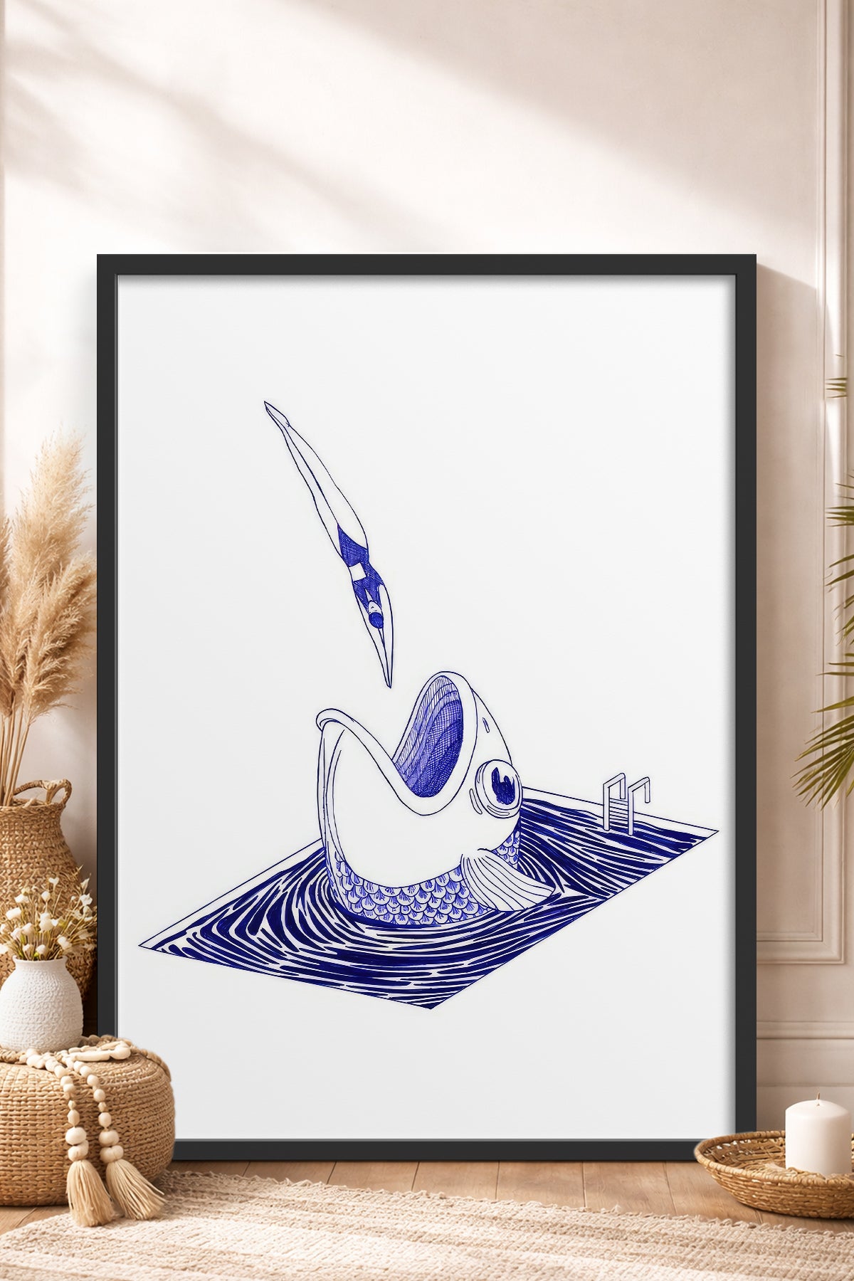 HOMEPACK Ahşap Çerçeveli Tablo Çerçeveli Poster Sanatsal Modern Duvar Dekoru TK-898