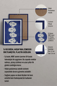 HOMEPACK Ahşap Çerçeveli Tablo Çerçeveli Poster Sanatsal Modern Duvar Dekoru TK-899