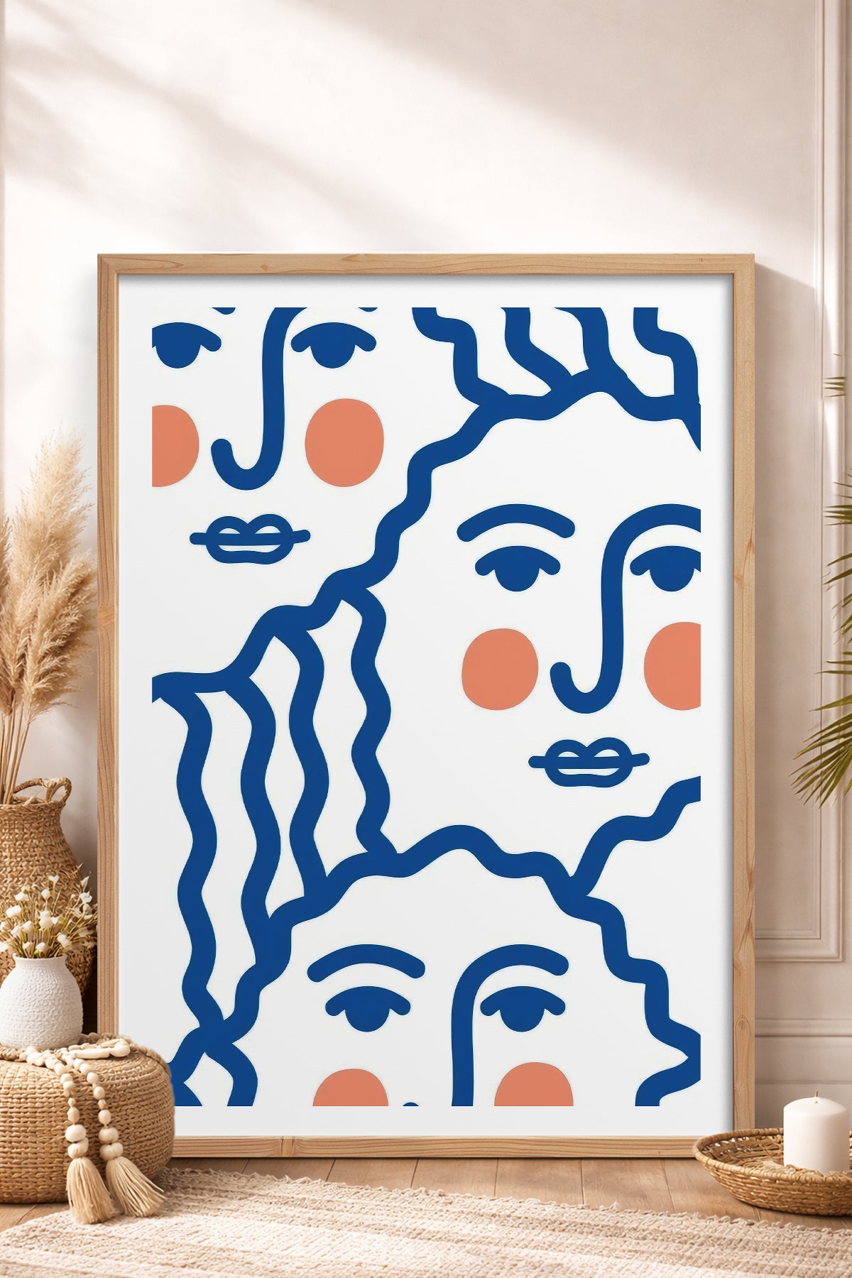 HOMEPACK Ahşap Çerçeveli Tablo Çerçeveli Poster Sanatsal Modern Duvar Dekoru TK-900