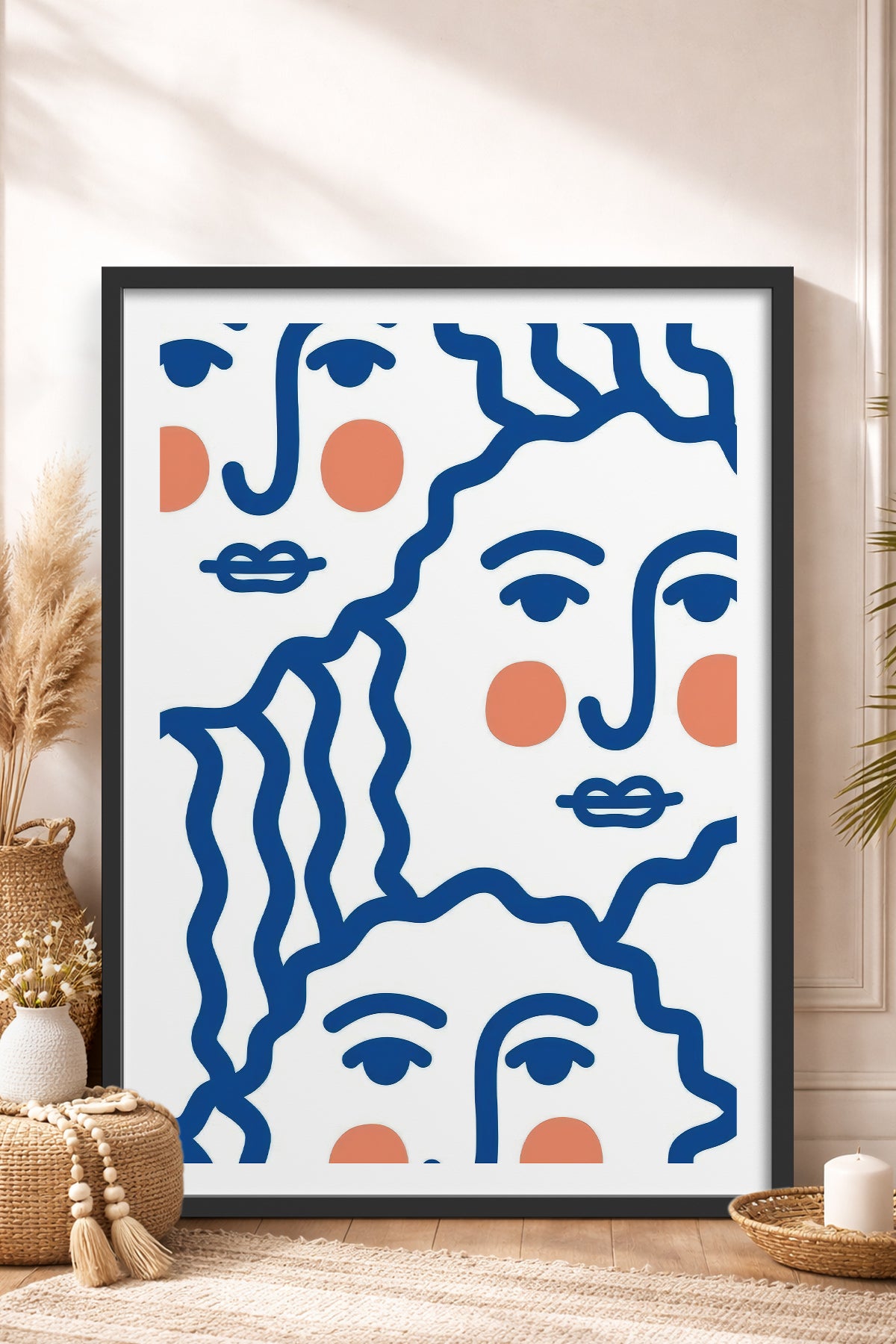 HOMEPACK Ahşap Çerçeveli Tablo Çerçeveli Poster Sanatsal Modern Duvar Dekoru TK-900