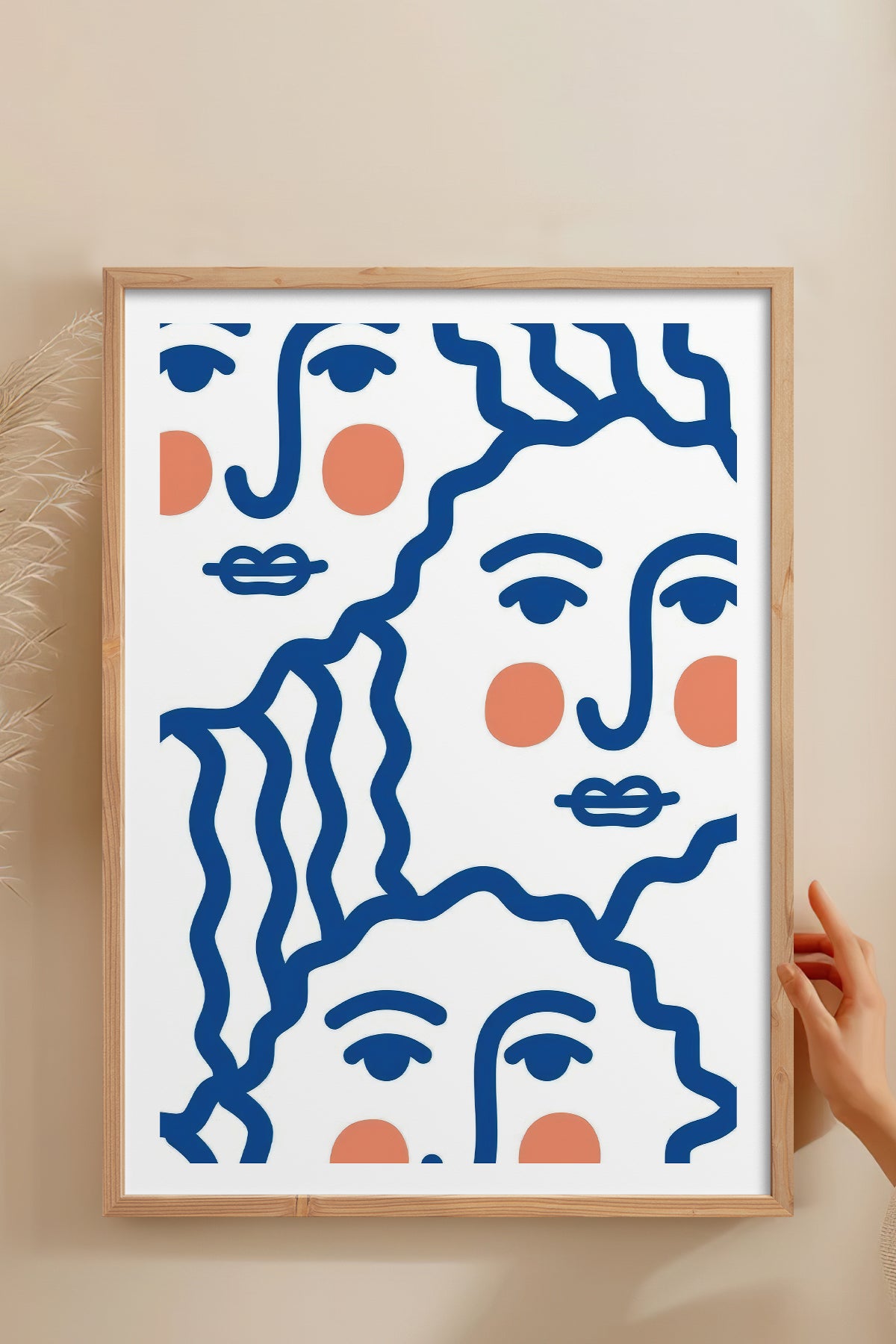 HOMEPACK Ahşap Çerçeveli Tablo Çerçeveli Poster Sanatsal Modern Duvar Dekoru TK-900