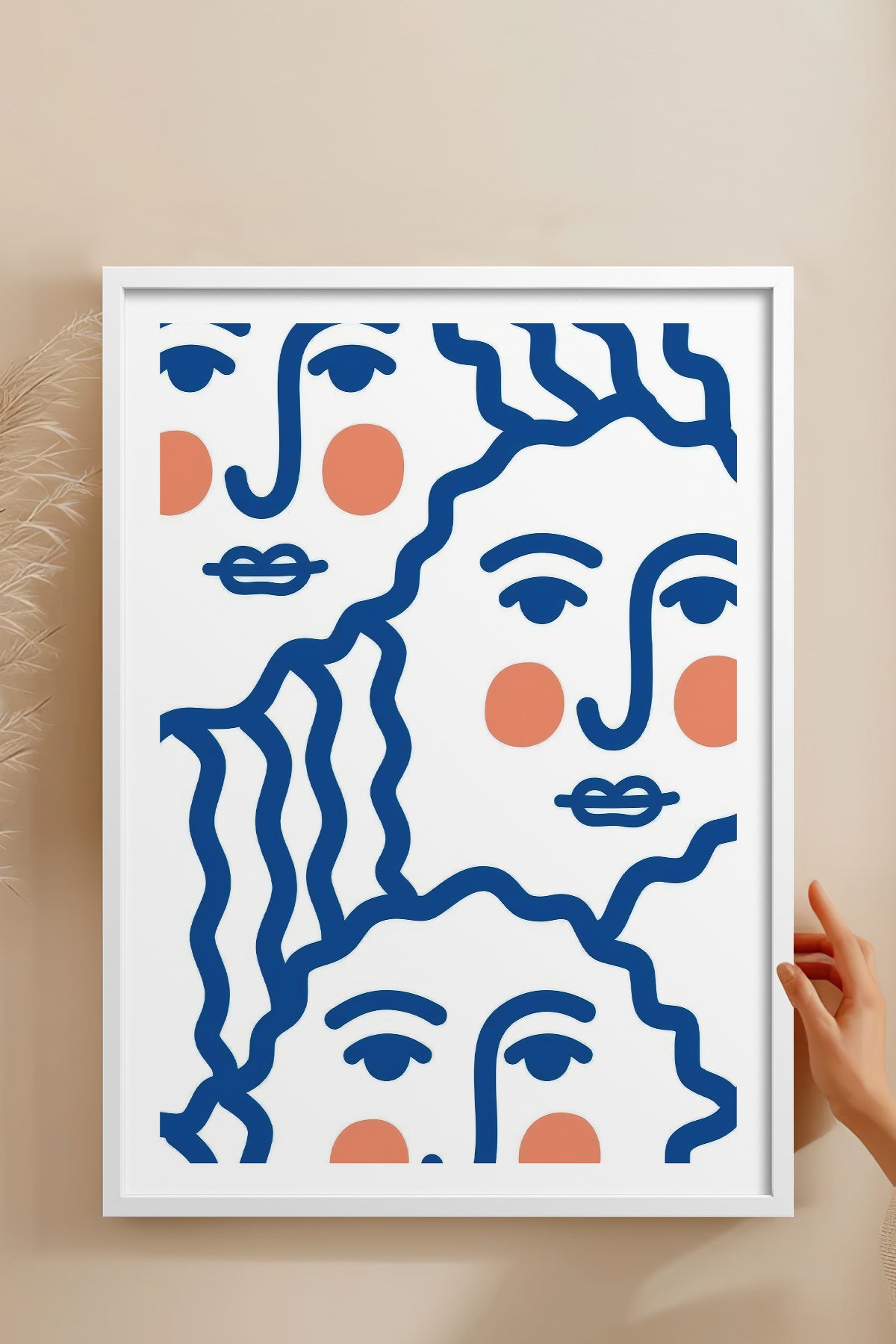 HOMEPACK Ahşap Çerçeveli Tablo Çerçeveli Poster Sanatsal Modern Duvar Dekoru TK-900
