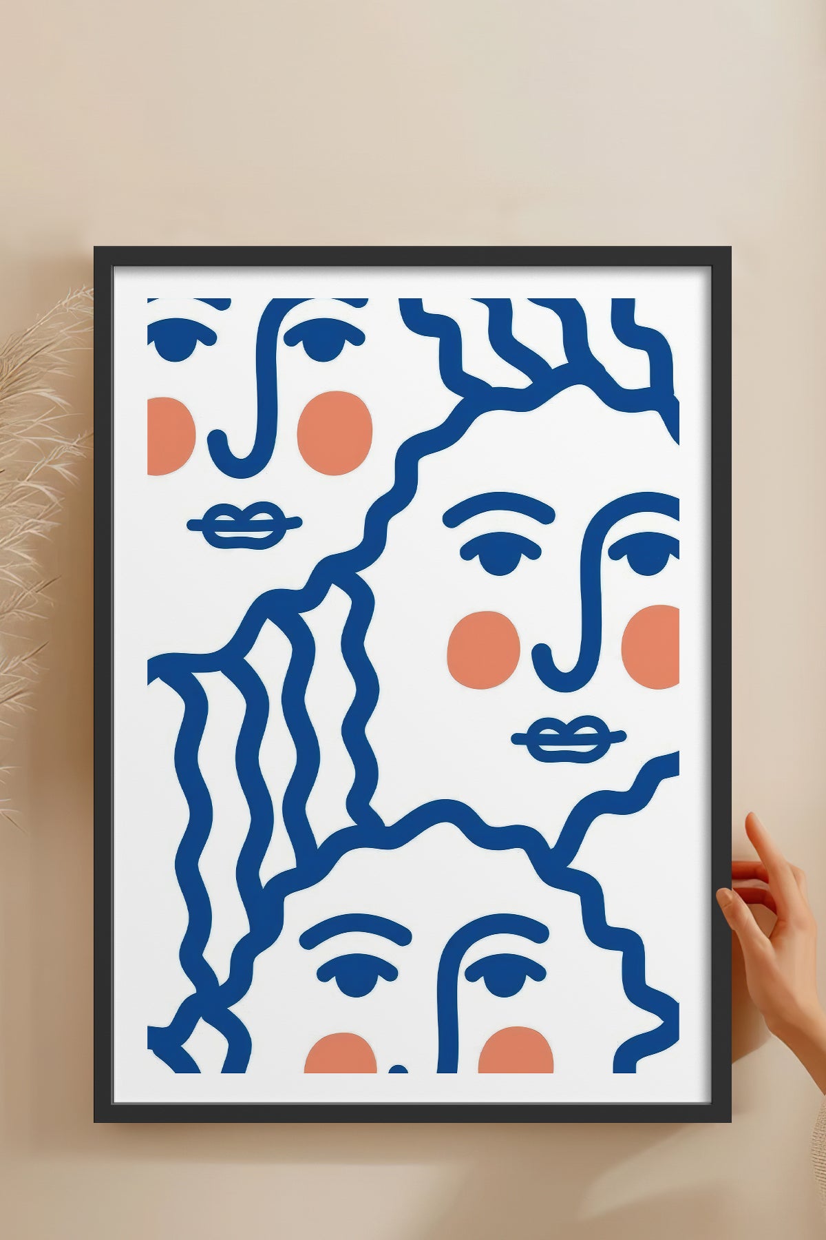 HOMEPACK Ahşap Çerçeveli Tablo Çerçeveli Poster Sanatsal Modern Duvar Dekoru TK-900
