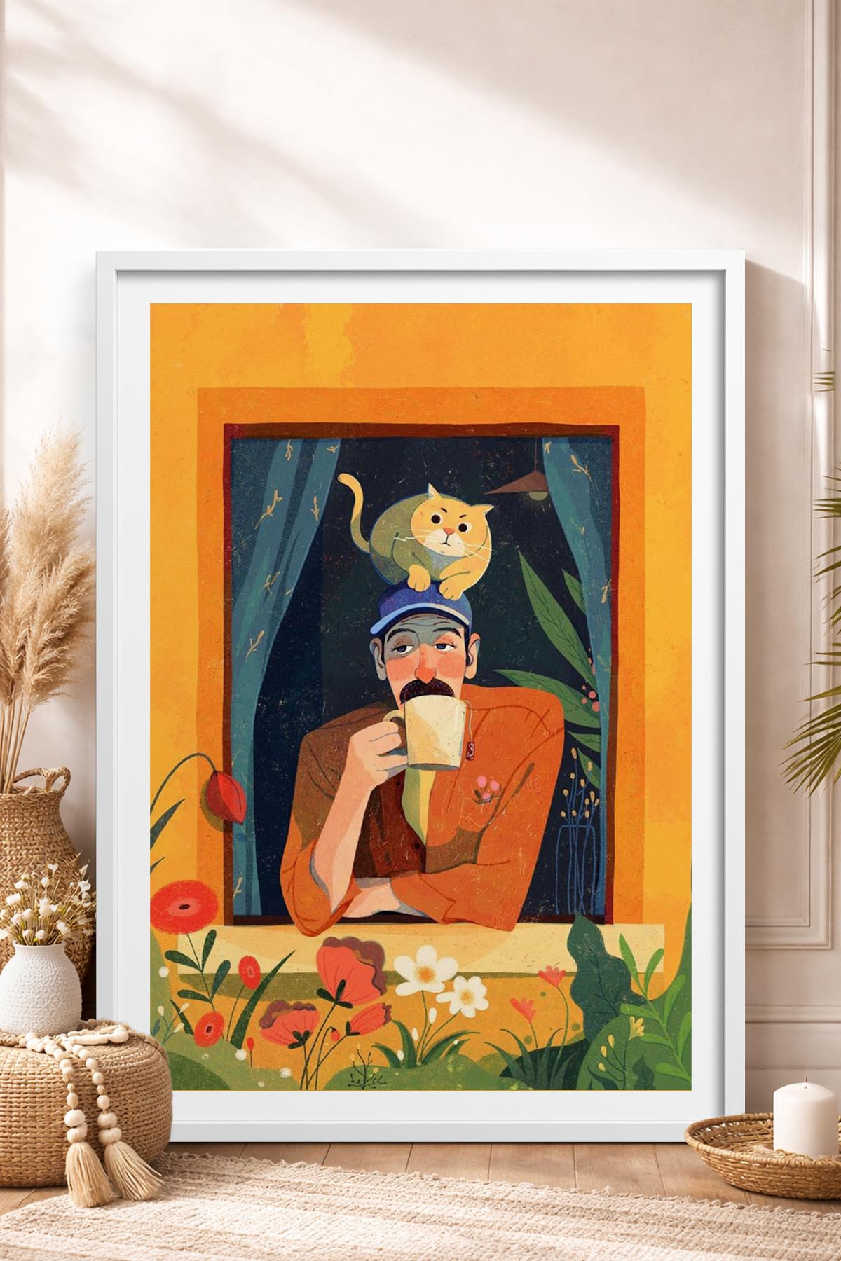 HOMEPACK Ahşap Çerçeveli Tablo Çerçeveli Poster Sanatsal Modern Duvar Dekoru TK-903