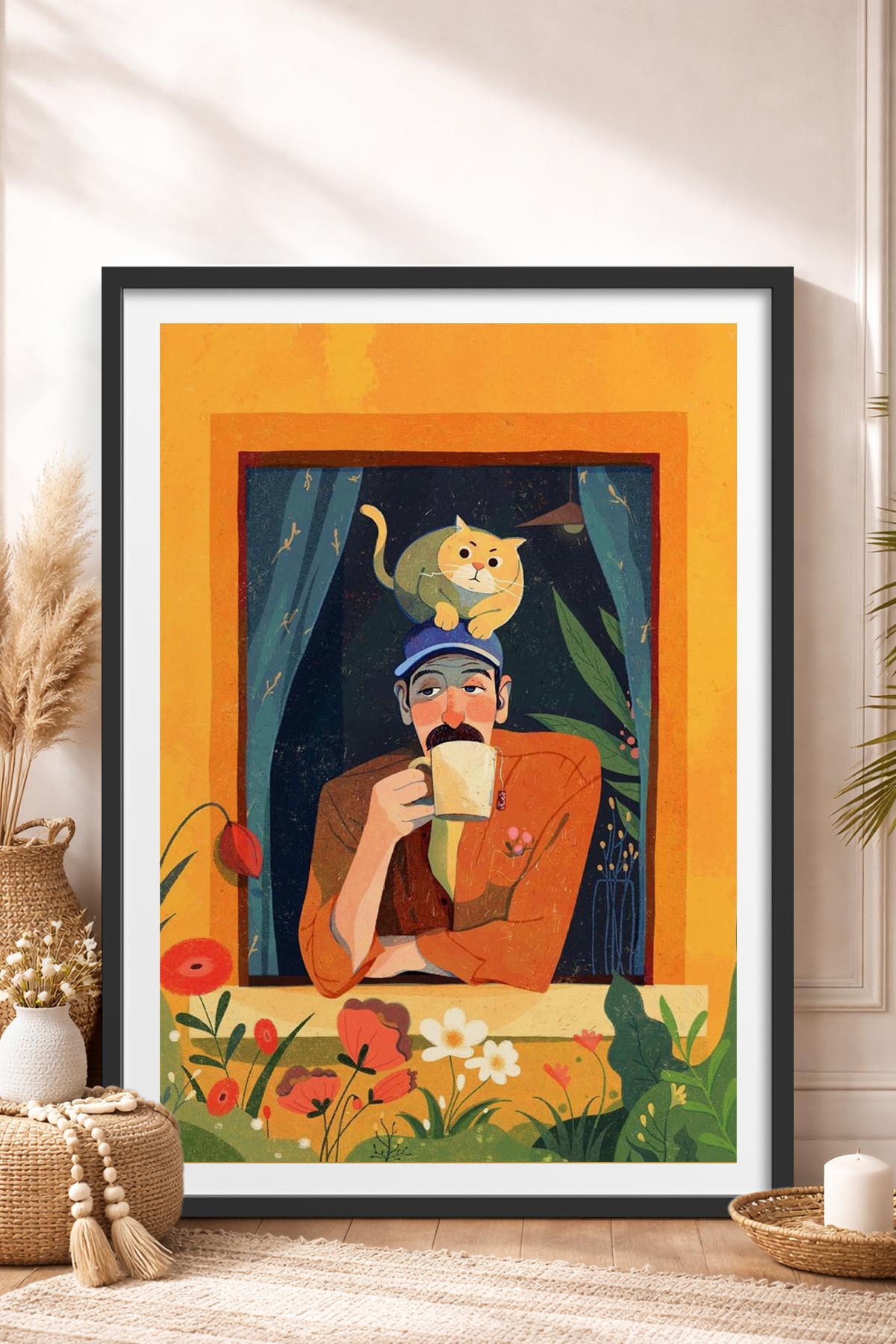 HOMEPACK Ahşap Çerçeveli Tablo Çerçeveli Poster Sanatsal Modern Duvar Dekoru TK-903