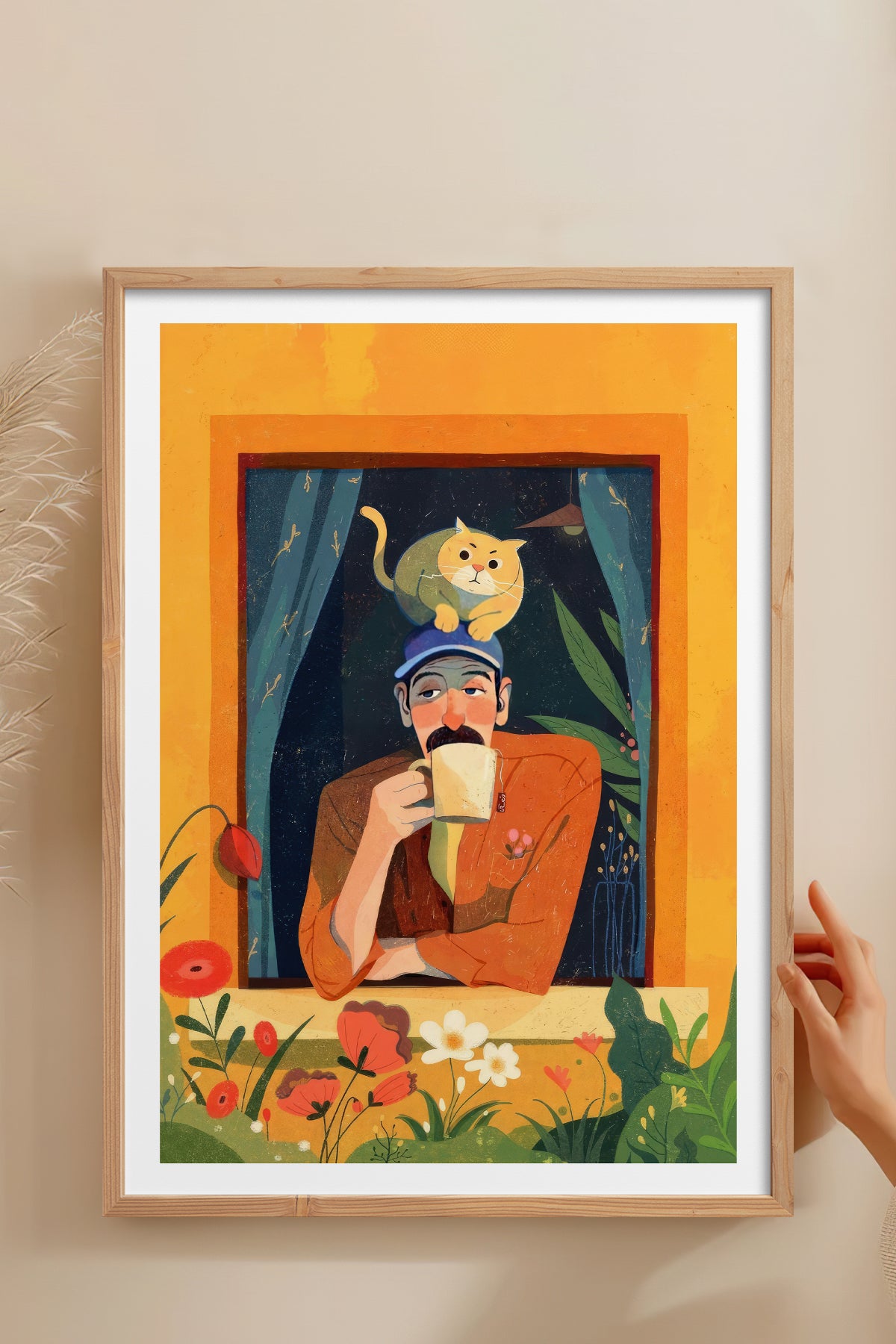 HOMEPACK Ahşap Çerçeveli Tablo Çerçeveli Poster Sanatsal Modern Duvar Dekoru TK-903