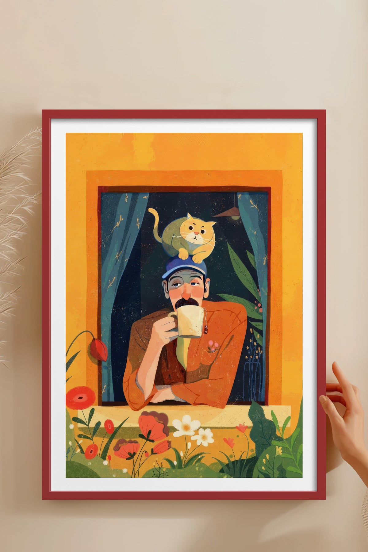 HOMEPACK Ahşap Çerçeveli Tablo Çerçeveli Poster Sanatsal Modern Duvar Dekoru TK-903