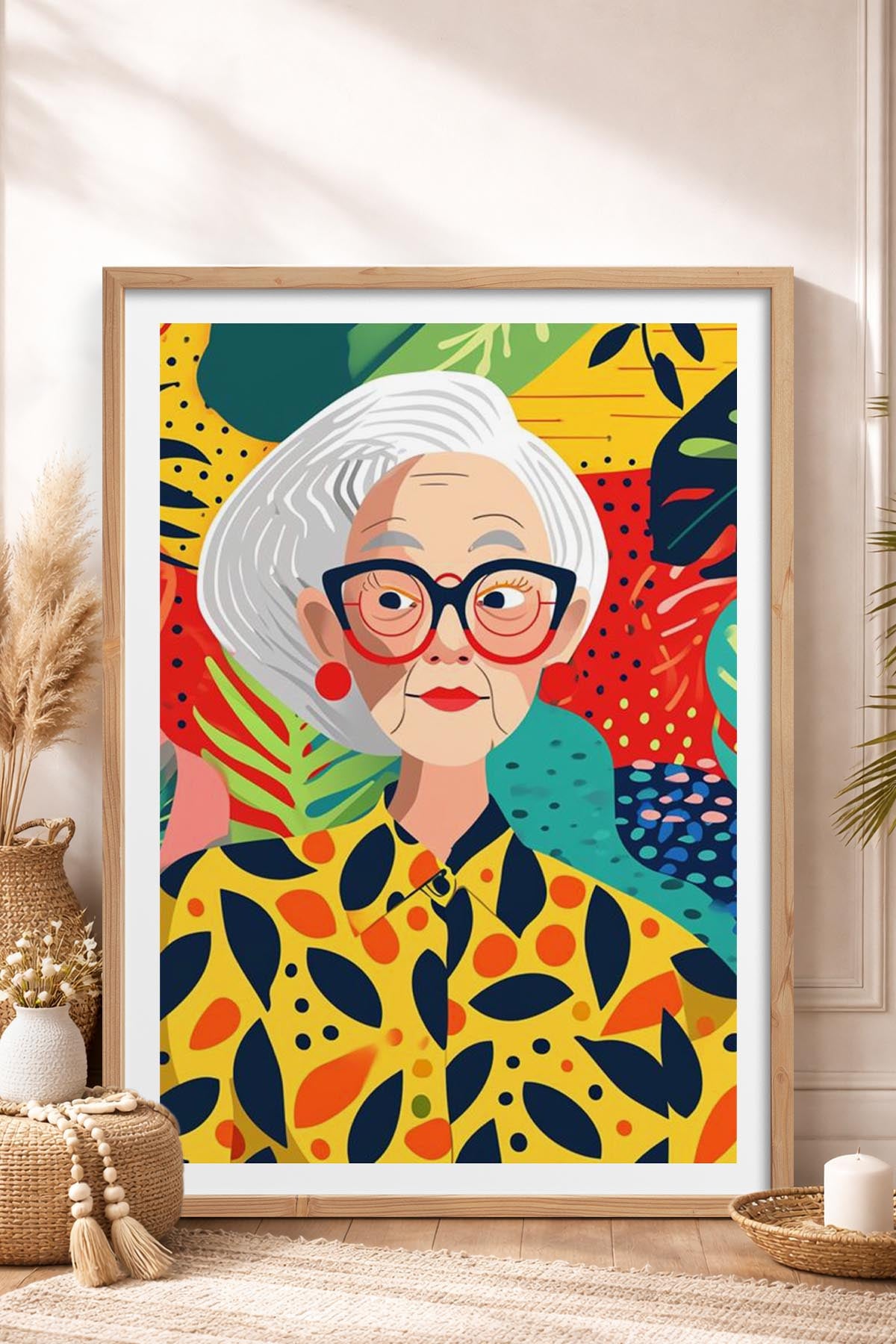 HOMEPACK Ahşap Çerçeveli Tablo Çerçeveli Poster Sanatsal Modern Duvar Dekoru TK-904