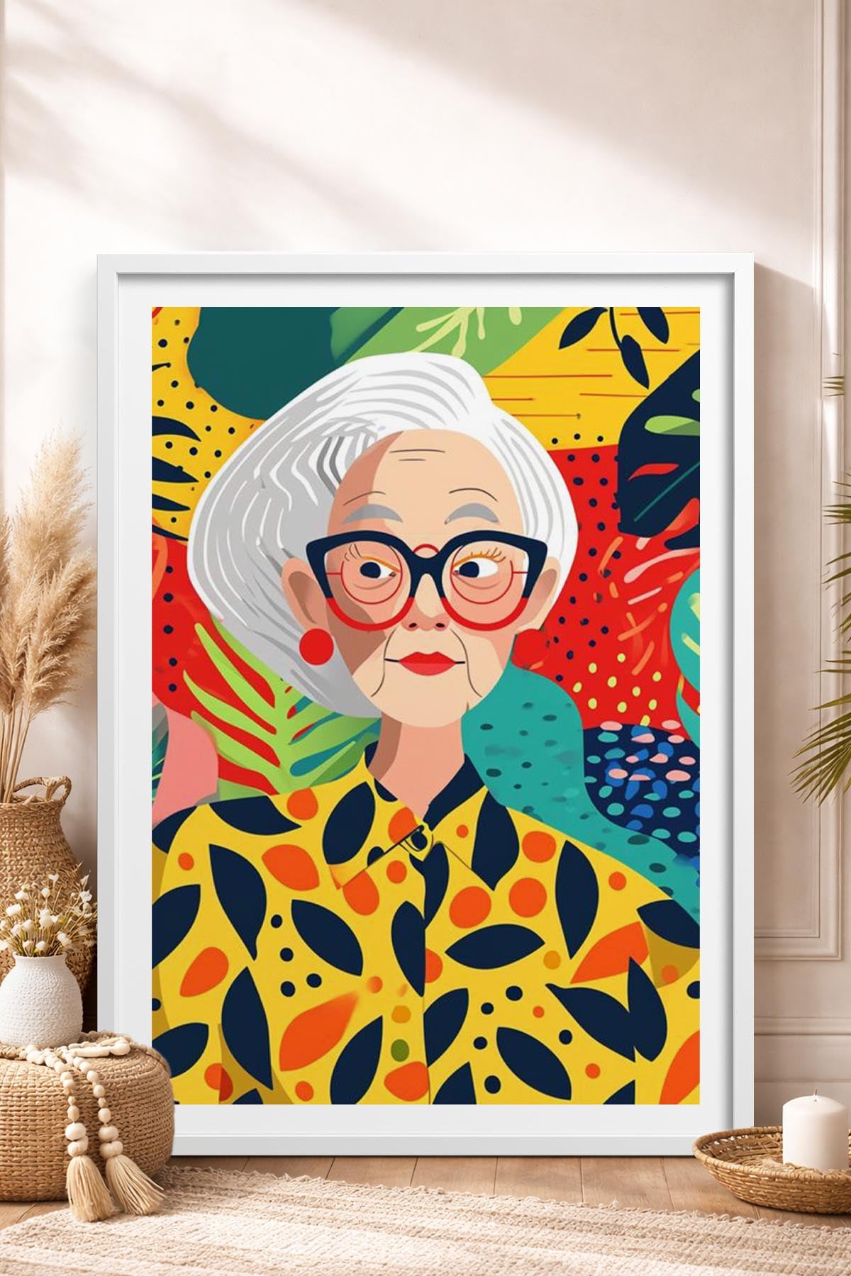 HOMEPACK Ahşap Çerçeveli Tablo Çerçeveli Poster Sanatsal Modern Duvar Dekoru TK-904