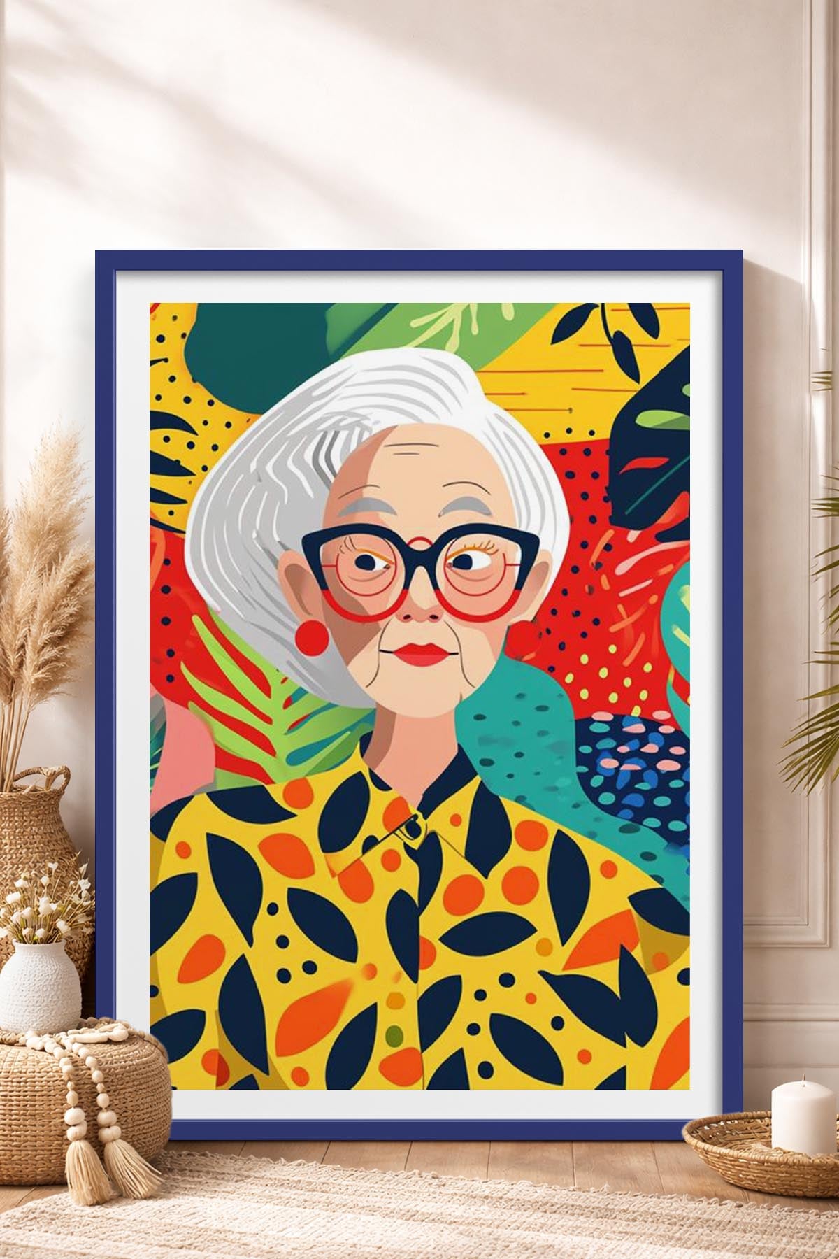 HOMEPACK Ahşap Çerçeveli Tablo Çerçeveli Poster Sanatsal Modern Duvar Dekoru TK-904