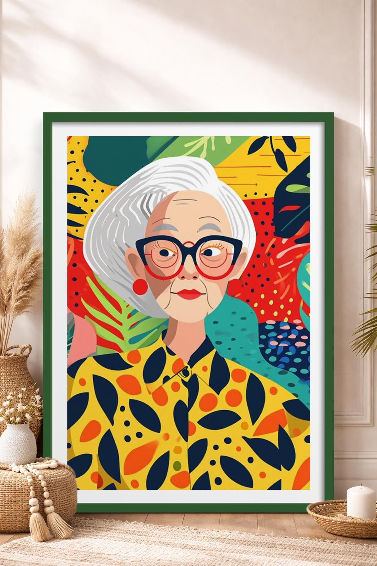HOMEPACK Ahşap Çerçeveli Tablo Çerçeveli Poster Sanatsal Modern Duvar Dekoru TK-904