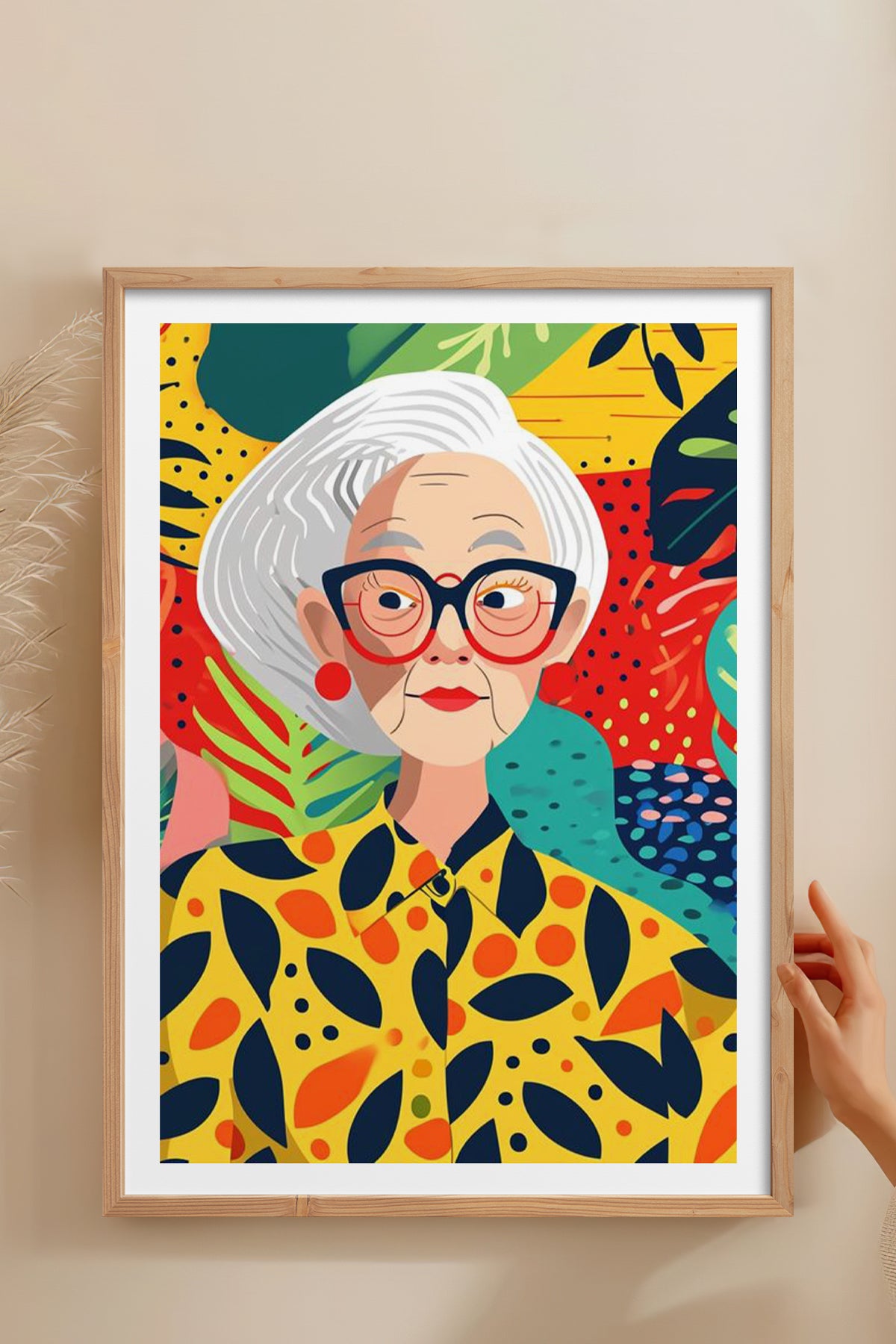 HOMEPACK Ahşap Çerçeveli Tablo Çerçeveli Poster Sanatsal Modern Duvar Dekoru TK-904