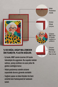 HOMEPACK Ahşap Çerçeveli Tablo Çerçeveli Poster Sanatsal Modern Duvar Dekoru TK-904