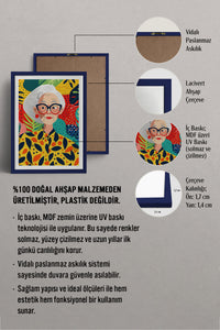 HOMEPACK Ahşap Çerçeveli Tablo Çerçeveli Poster Sanatsal Modern Duvar Dekoru TK-904