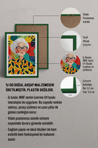 HOMEPACK Ahşap Çerçeveli Tablo Çerçeveli Poster Sanatsal Modern Duvar Dekoru TK-904