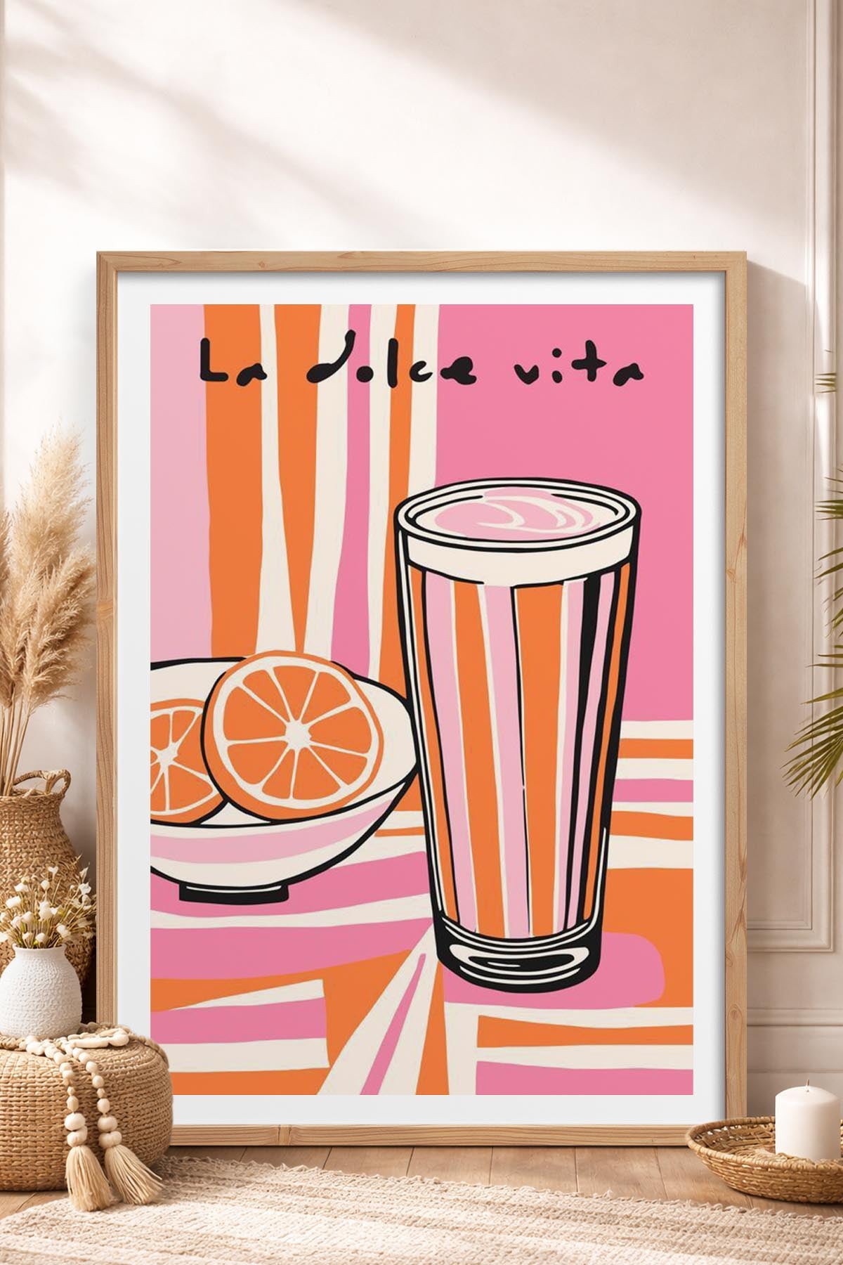 HOMEPACK Ahşap Çerçeveli Tablo Çerçeveli Poster Sanatsal Modern Duvar Dekoru TK-910