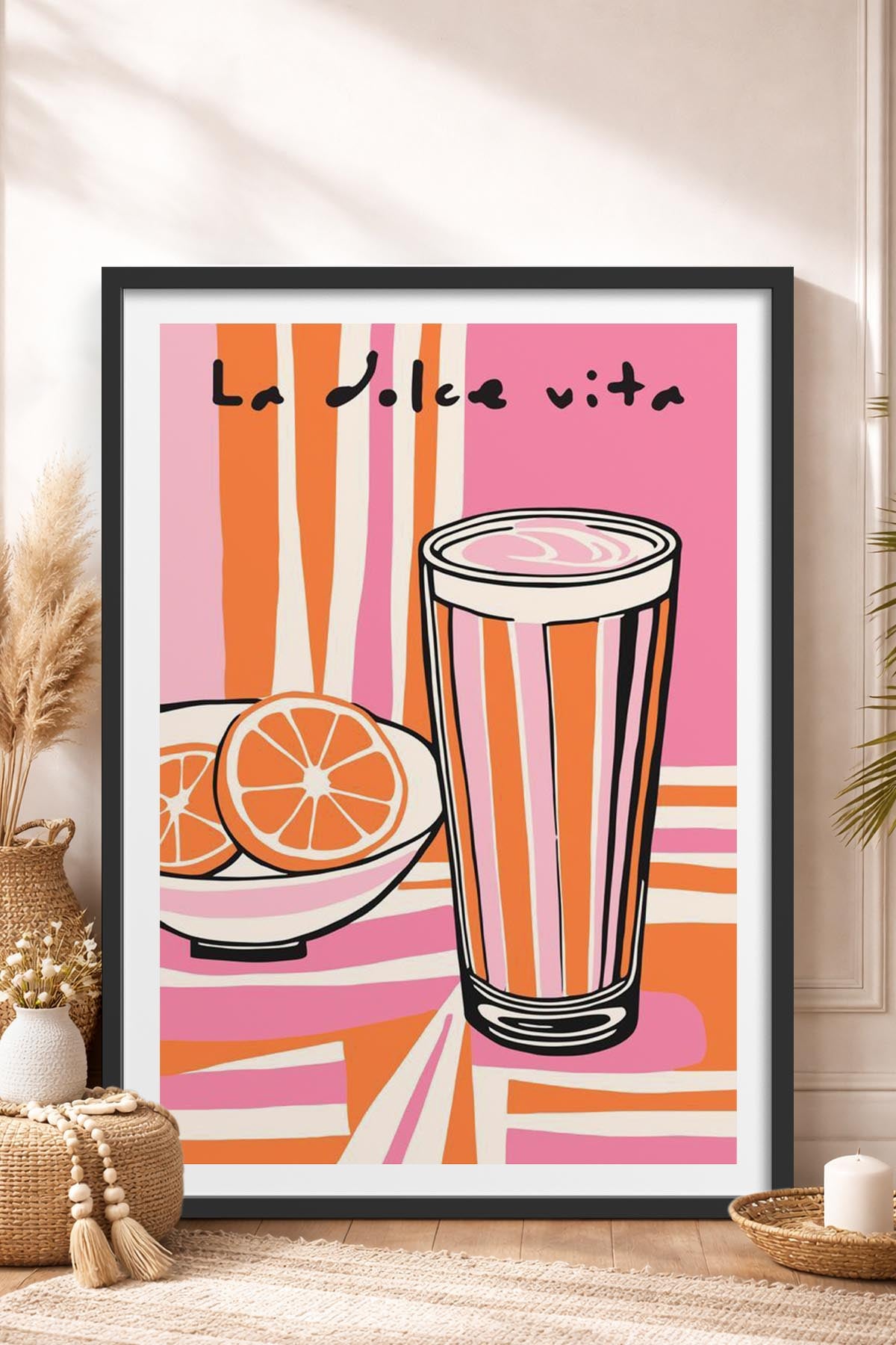 HOMEPACK Ahşap Çerçeveli Tablo Çerçeveli Poster Sanatsal Modern Duvar Dekoru TK-910