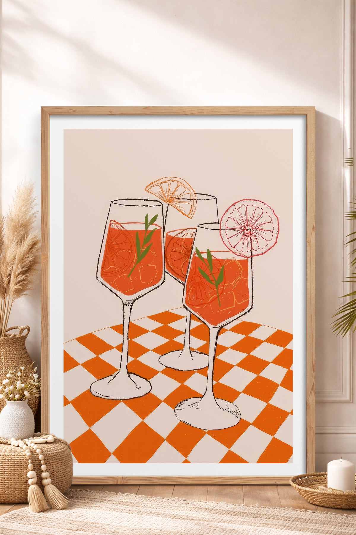 HOMEPACK Ahşap Çerçeveli Tablo Çerçeveli Poster Sanatsal Modern Duvar Dekoru TK-913