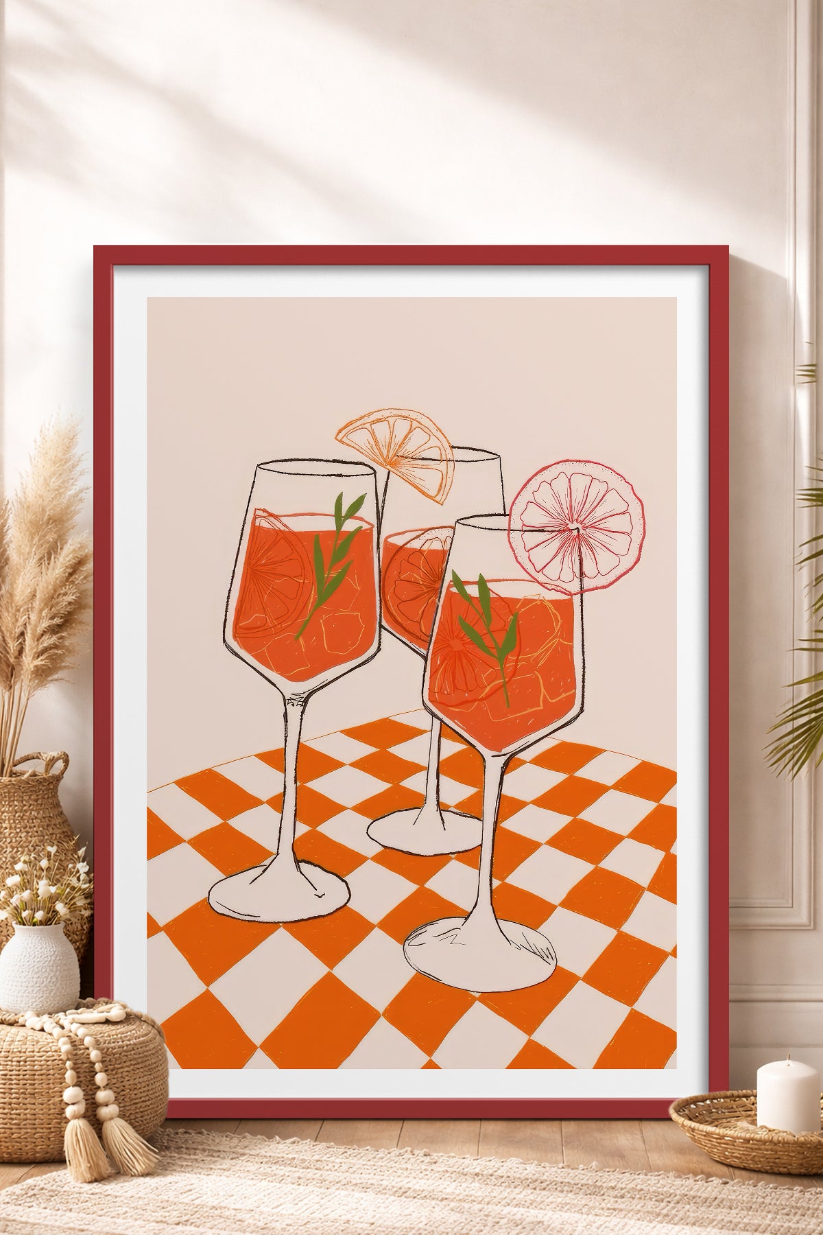 HOMEPACK Ahşap Çerçeveli Tablo Çerçeveli Poster Sanatsal Modern Duvar Dekoru TK-913