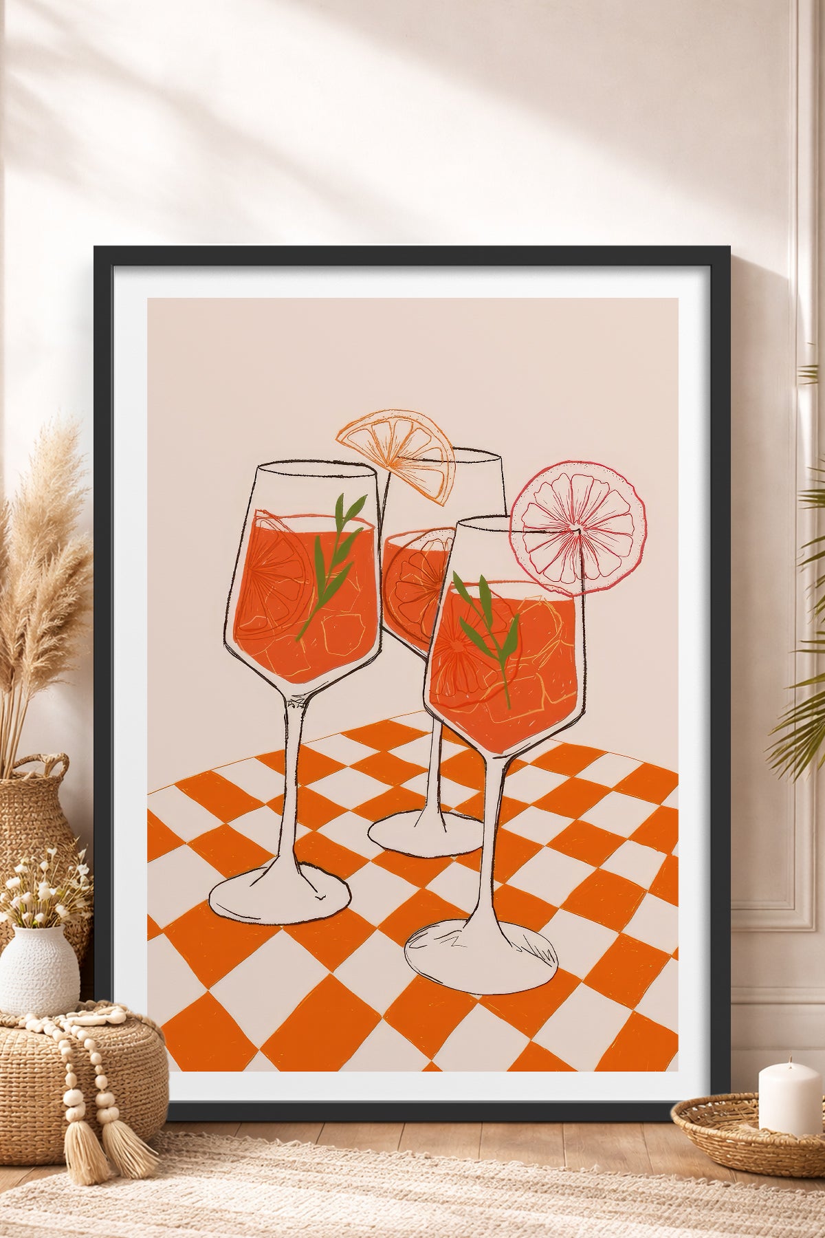 HOMEPACK Ahşap Çerçeveli Tablo Çerçeveli Poster Sanatsal Modern Duvar Dekoru TK-913