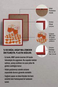 HOMEPACK Ahşap Çerçeveli Tablo Çerçeveli Poster Sanatsal Modern Duvar Dekoru TK-913