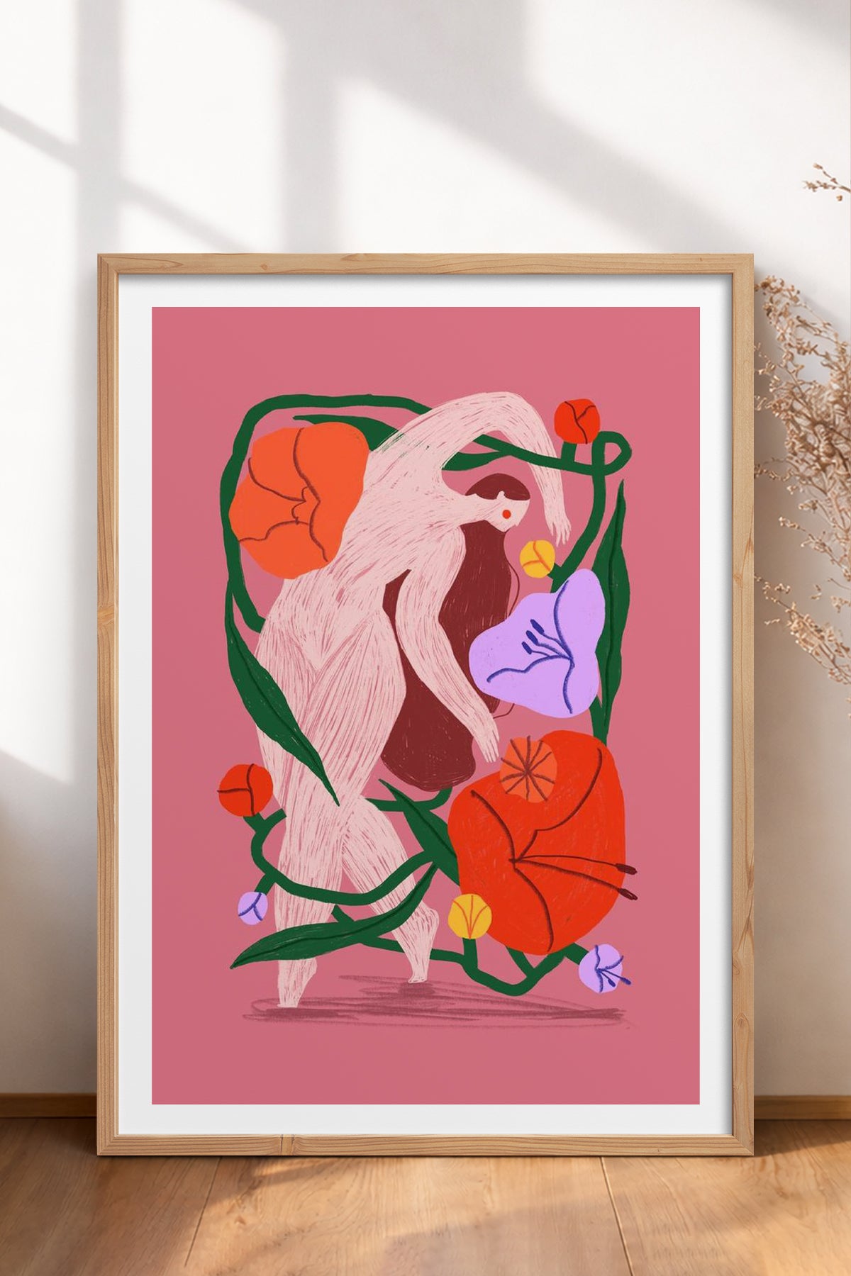 HOMEPACK Ahşap Çerçeveli Tablo Çerçeveli Poster Sanatsal Modern Duvar Dekoru TK-915