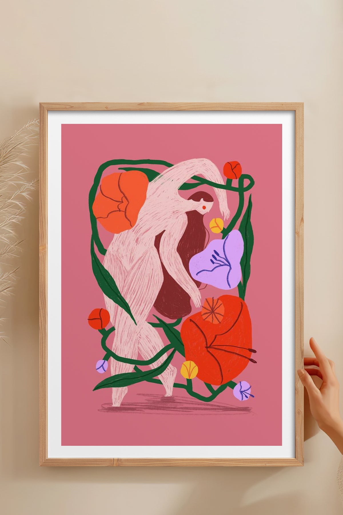 HOMEPACK Ahşap Çerçeveli Tablo Çerçeveli Poster Sanatsal Modern Duvar Dekoru TK-915